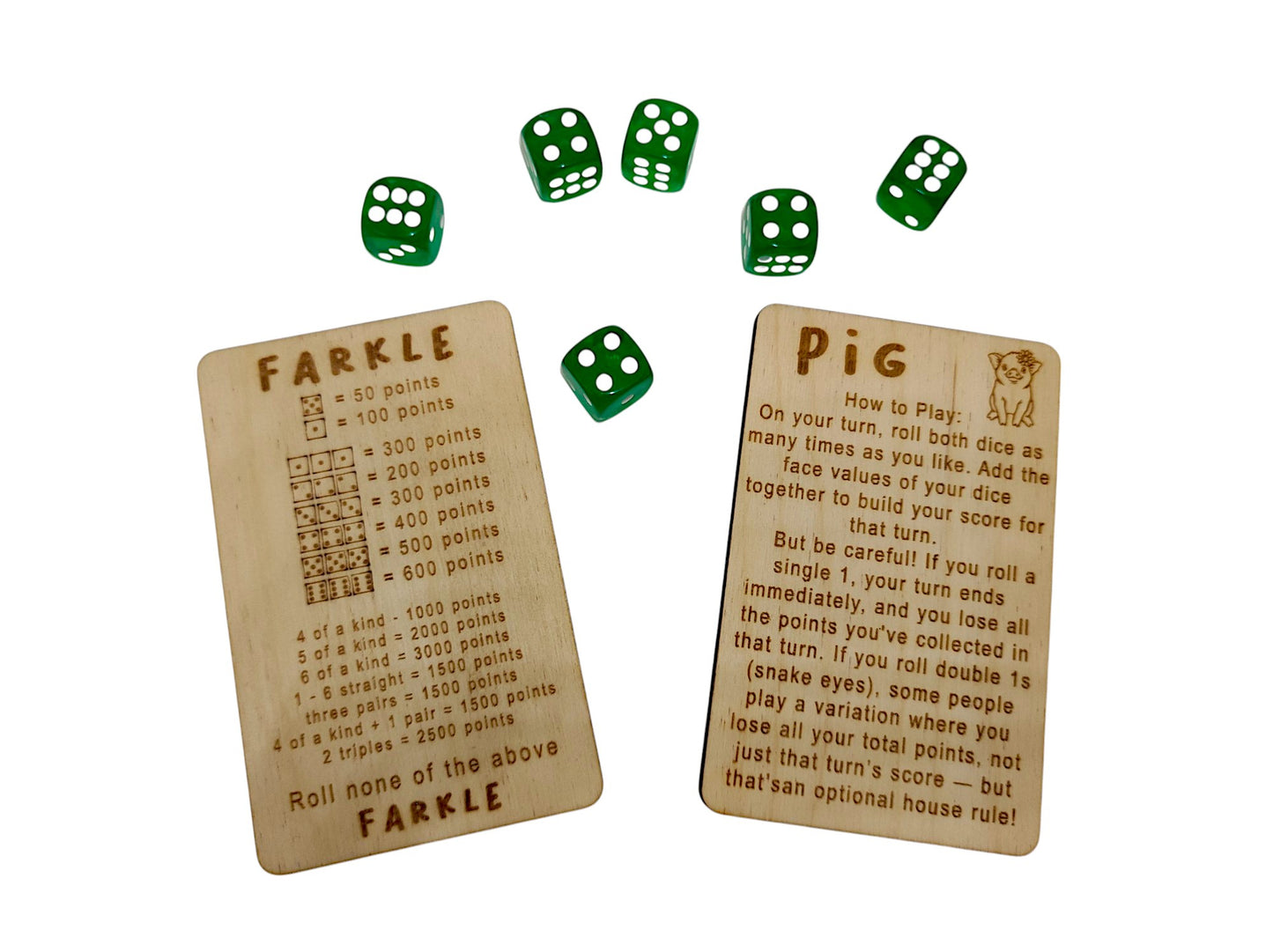Farkle & Pig Wooden Dice Game Set – Fun for All Ages!