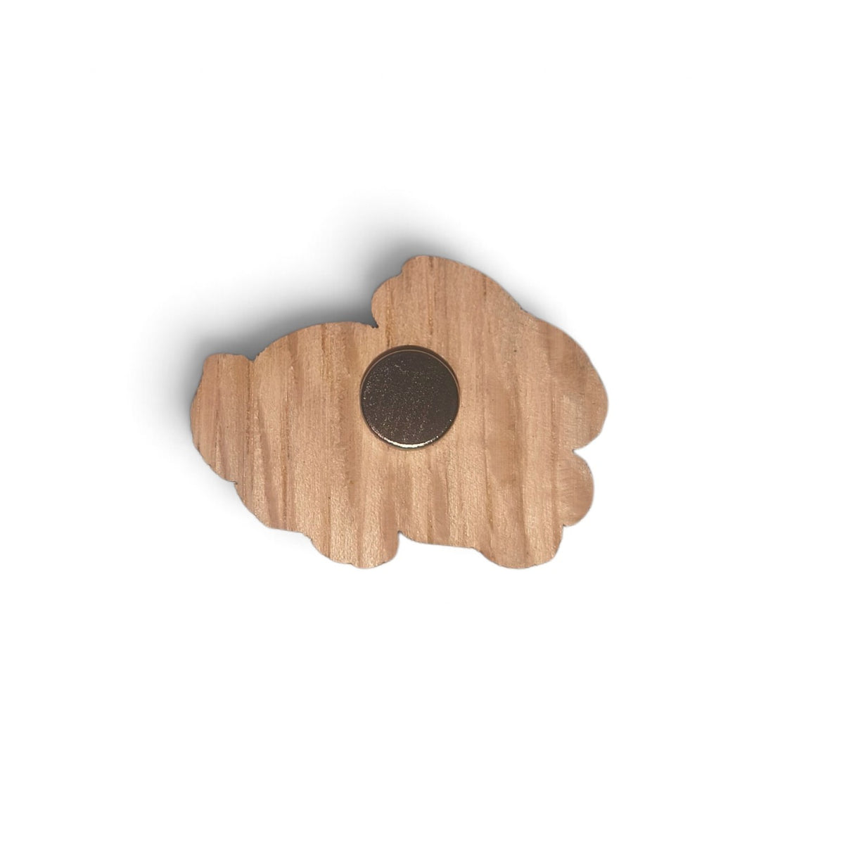 Rabbit magnetic needle minder, laser engraved oak, for cross stitch and embroidery