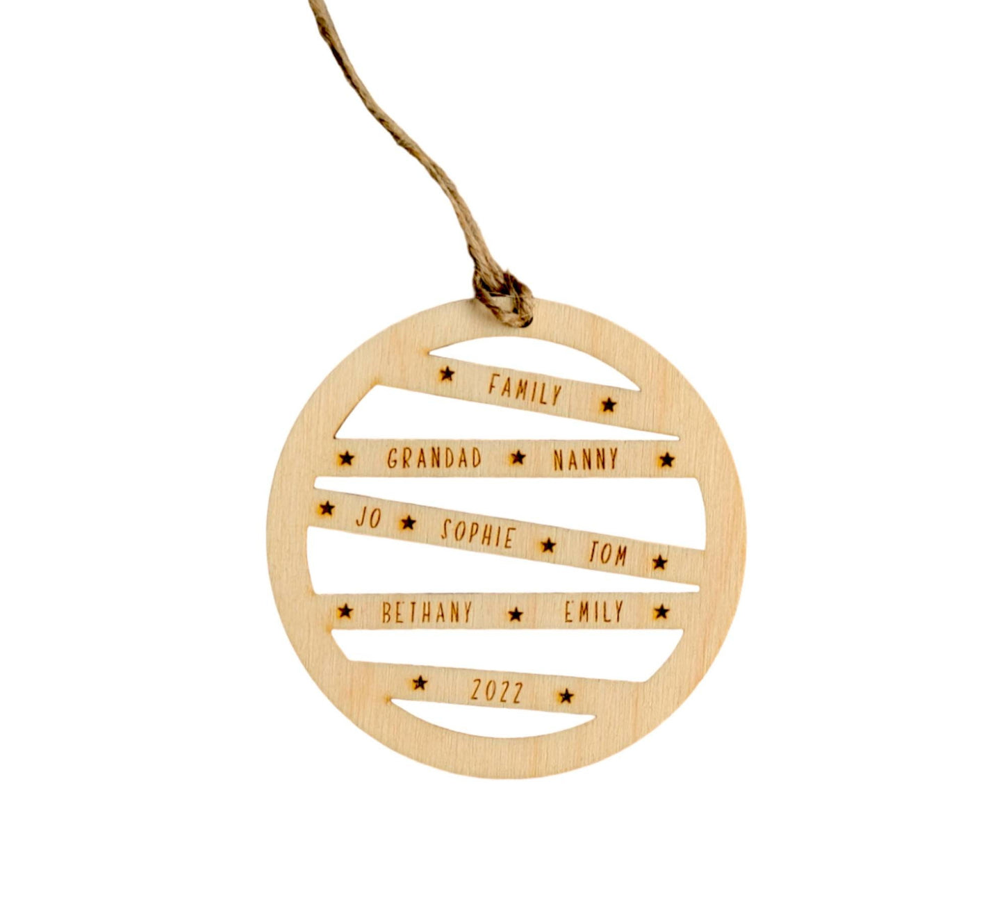 Personalised Family Christmas Tree Decoration