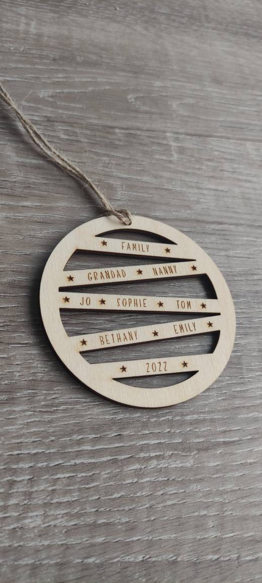 Personalised Family Christmas Tree Decoration