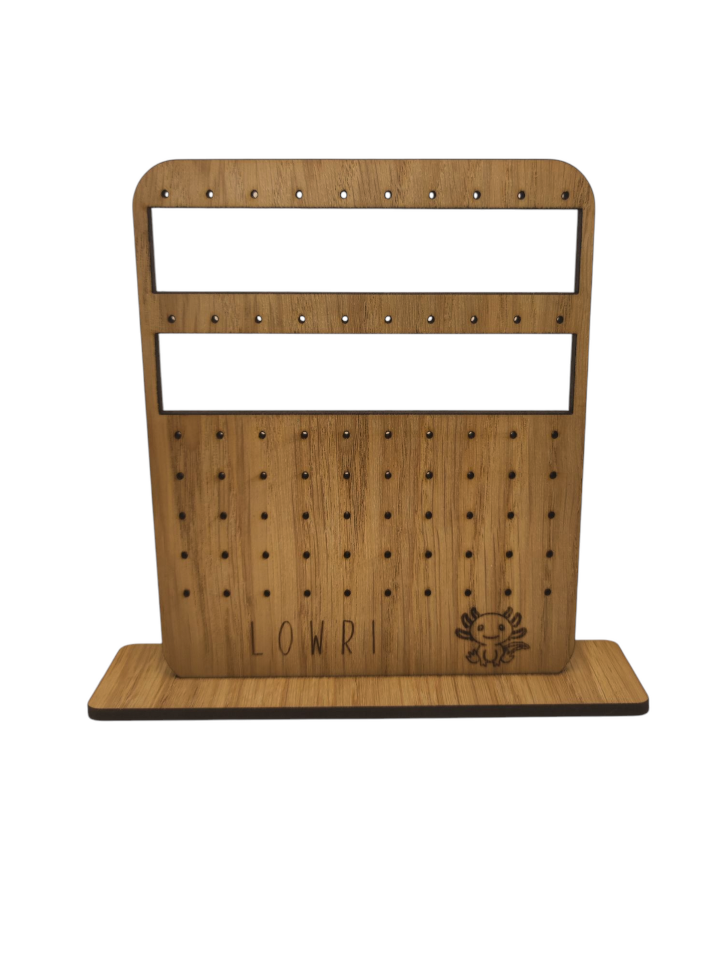 Personalised Earring Holder with Stand, holds 25 studs and 10 hoop pairs