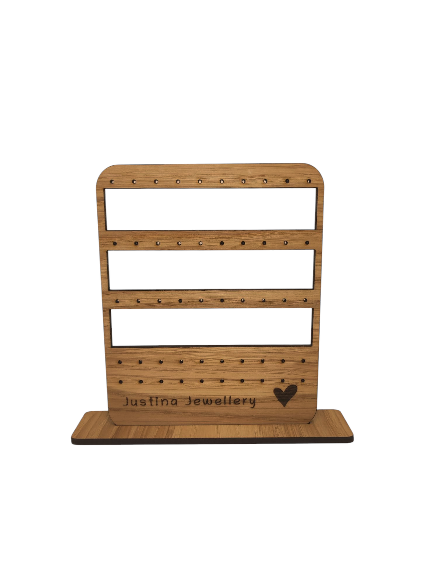 Personalised Earring Holder with Stand – for 10 Studs & 15 Hoop Earrings