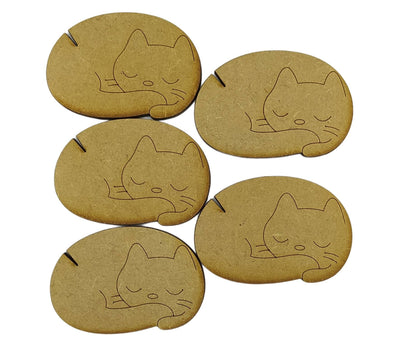 Sleeping Cat Design Bobbin – Wooden Cross Stitch and Embroidery Thread Holder with a small gap on the top left to secure your thread in place. Perfect for organising sewing and craft supplies