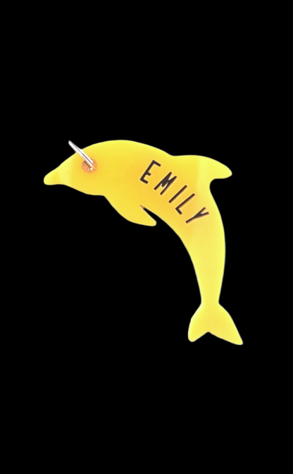 Dolphin Acrylic Keyring with any name cut out in the middle 