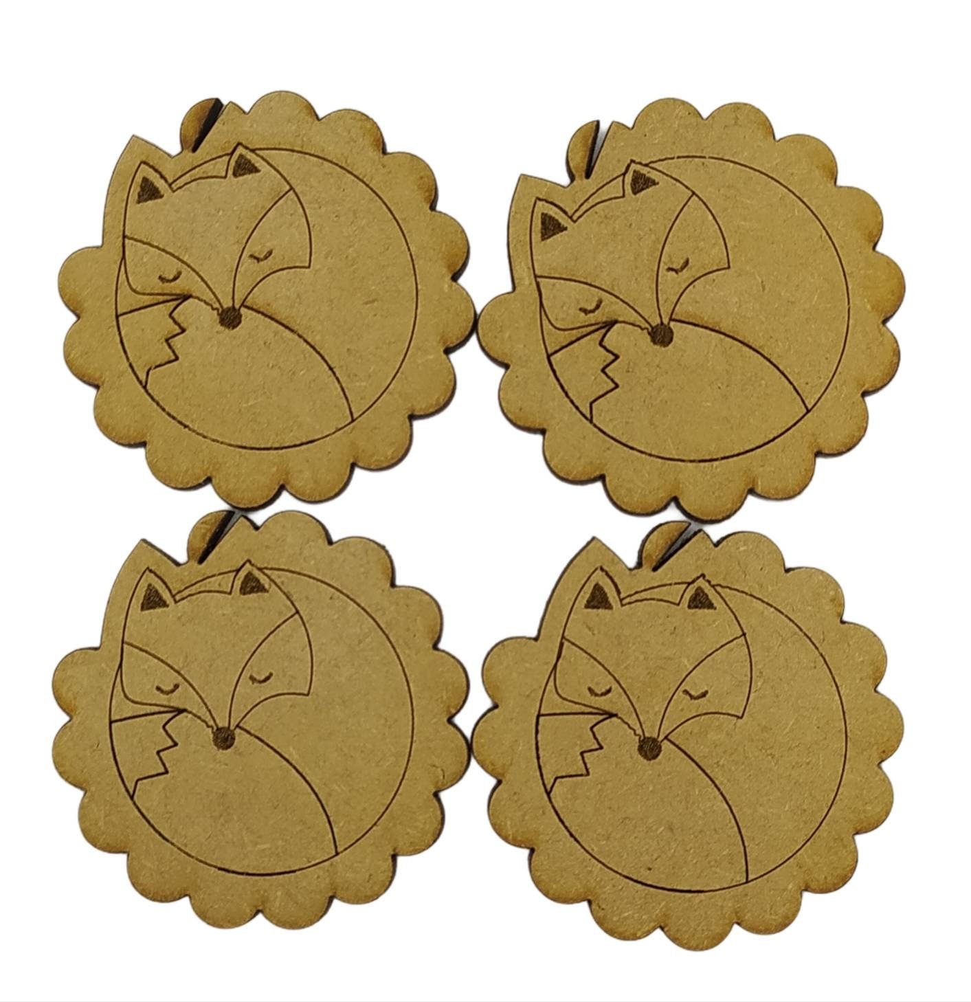 Sleeping Fox Design Bobbin – Wooden Cross Stitch and Embroidery Thread Holder with a charming nature-inspired design, perfect for organising your threads.