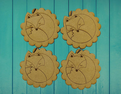 Sleeping Fox Design Bobbin – Wooden Cross Stitch and Embroidery Thread Holder with a charming nature-inspired design, perfect for organising your threads.