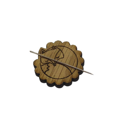 Fox Needle Minder with a strong magnet, designed to keep your needles organized while working on embroidery or cross stitch projects.