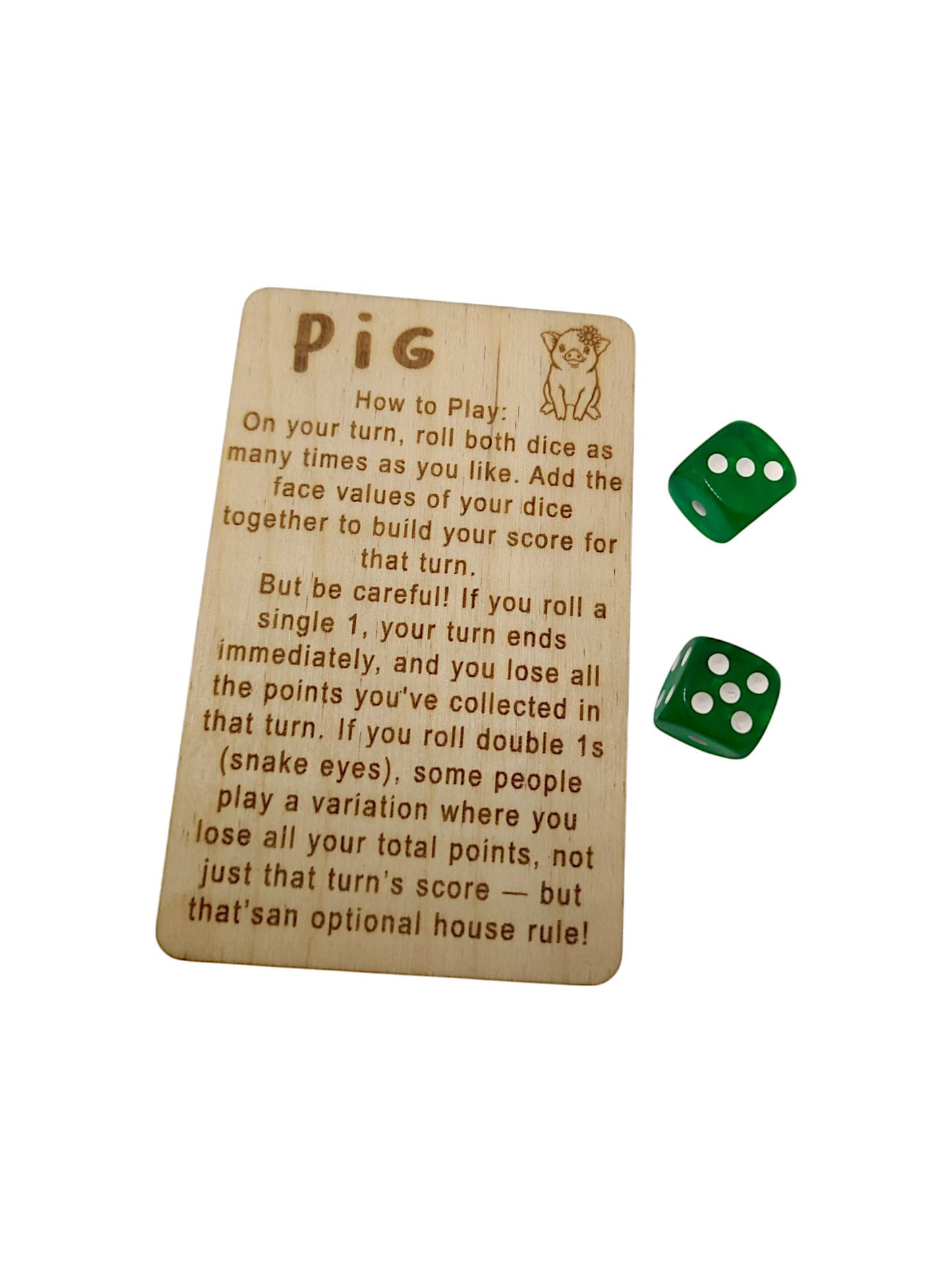 Farkle & Pig Wooden Dice Game Set – Fun for All Ages!