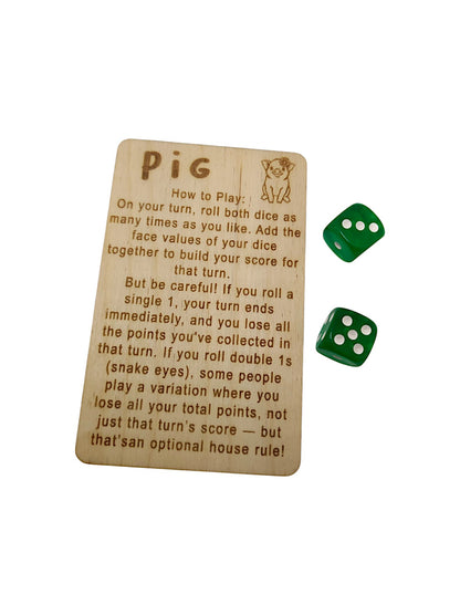 Farkle & Pig Wooden Dice Game Set – Fun for All Ages!
