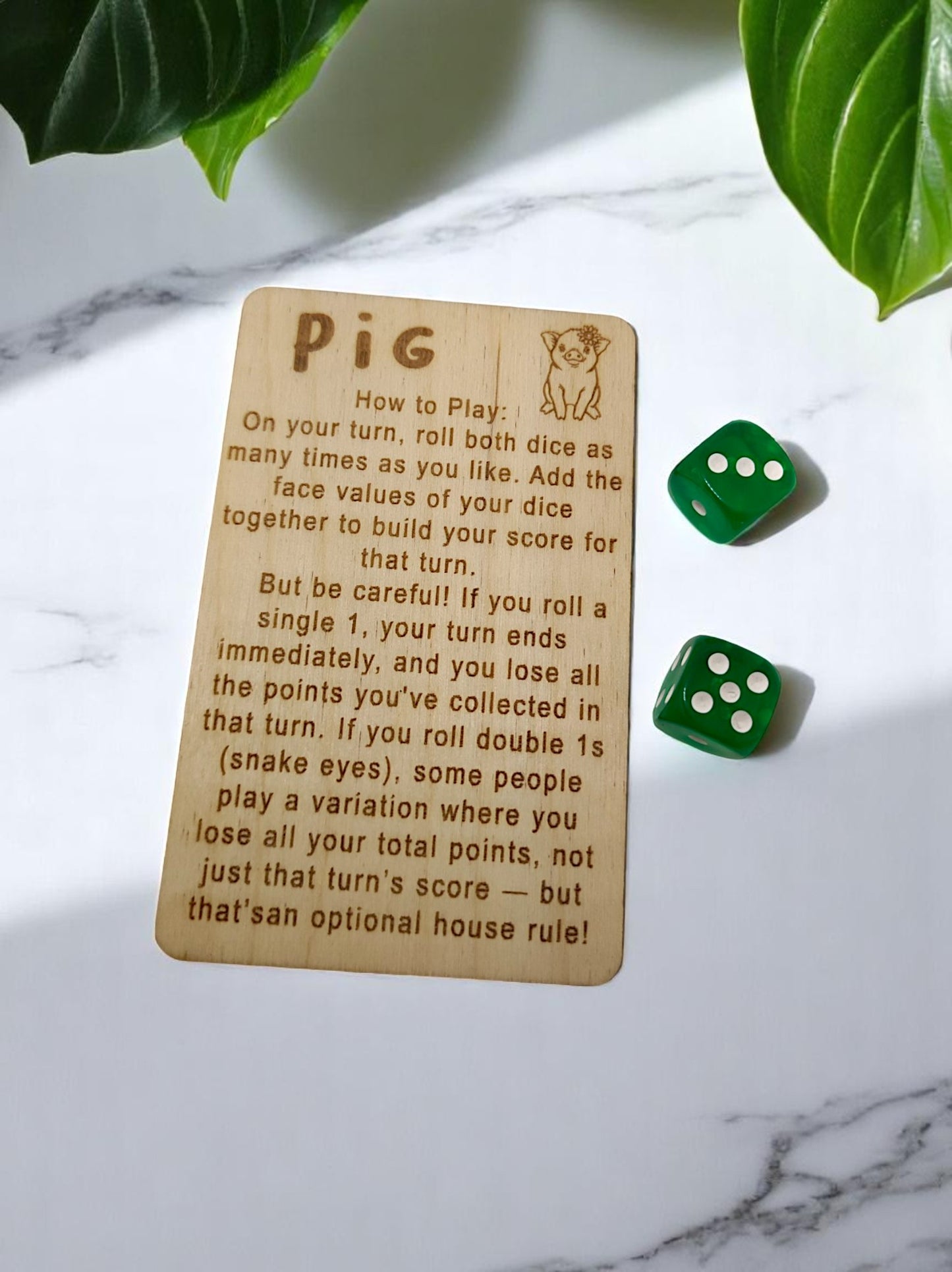 Farkle & Pig Wooden Dice Game Set – Fun for All Ages!