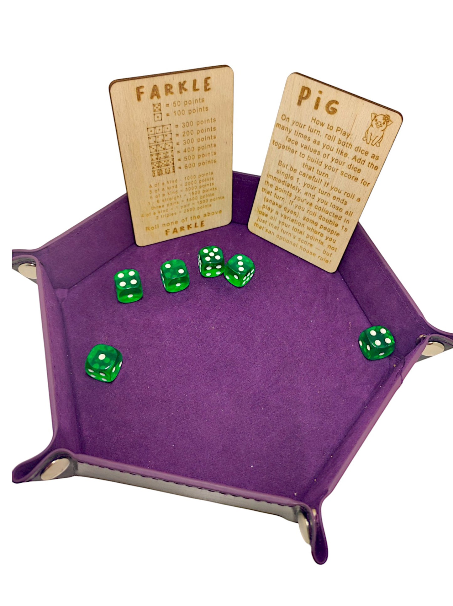 Farkle & Pig Wooden Dice Game Set – Fun for All Ages!