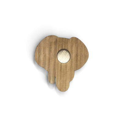 Elephant magnetic needle minder, laser engraved oak, for cross stitch and embroidery