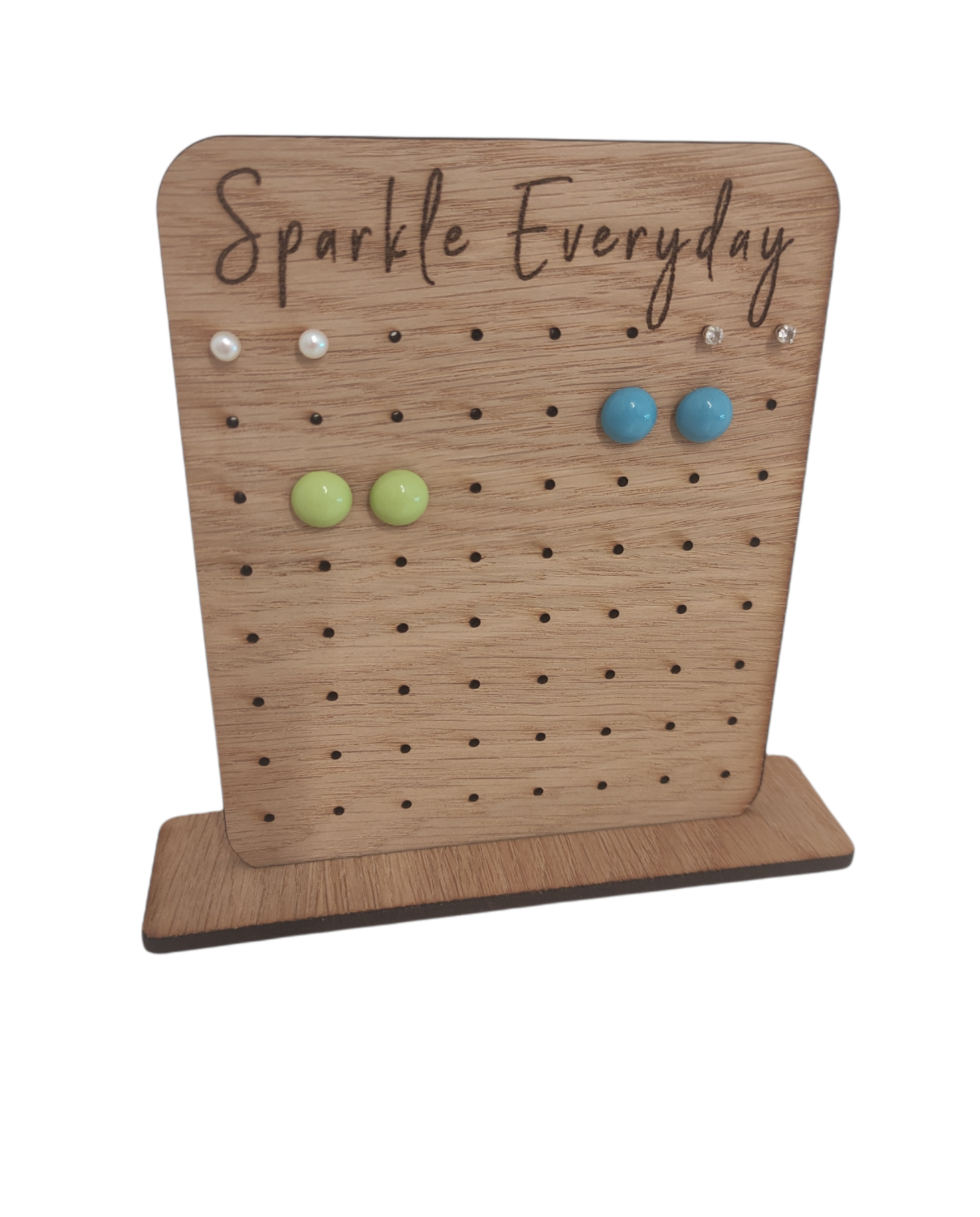 Personalised wooden earring holders, holds 32 earring studs. 