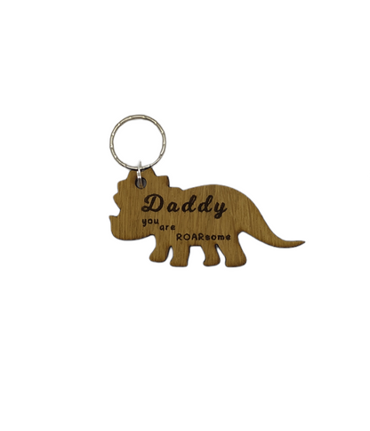 Triceratops acrylic keyring, cut out with any name in the middle. 