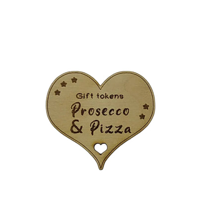Personalised heart-shaped gift tokens, custom engraved with a message. A charming keepsake perfect for gifting, featuring a smooth finish and unique design.