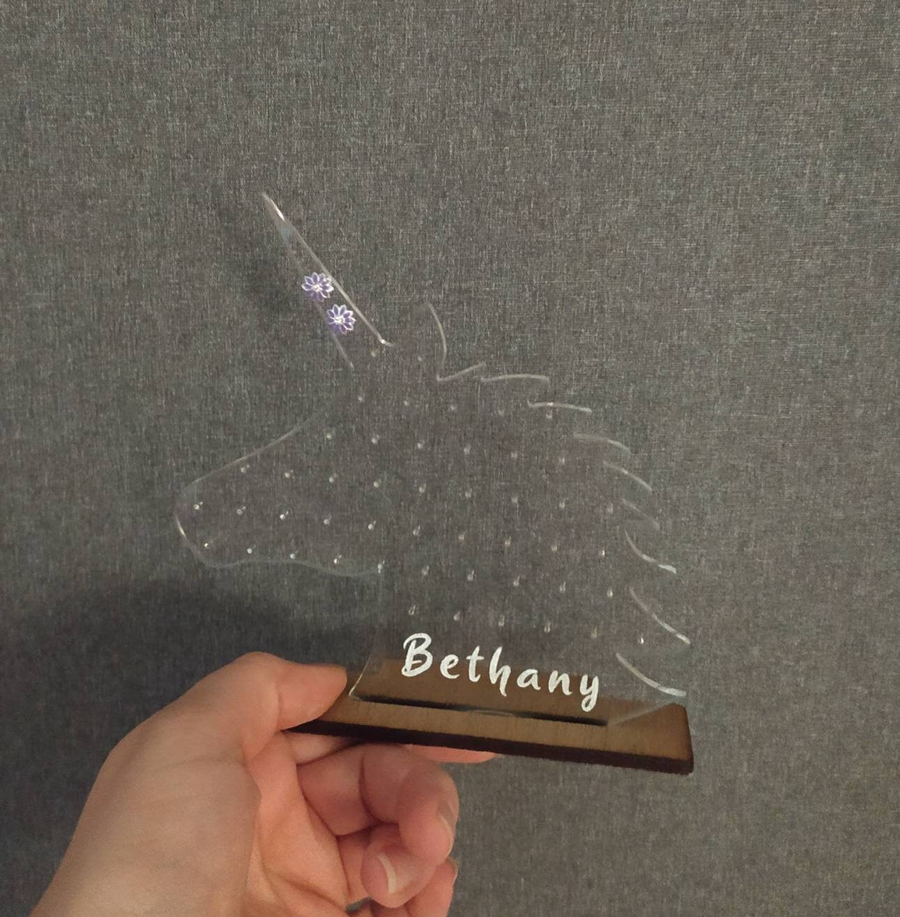 Personalised Unicorn Acrylic Earring Holder