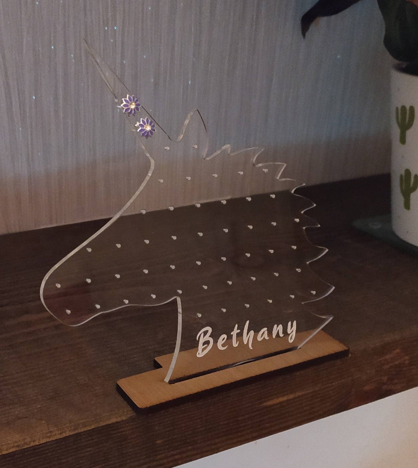 Personalised Unicorn Acrylic Earring Holder