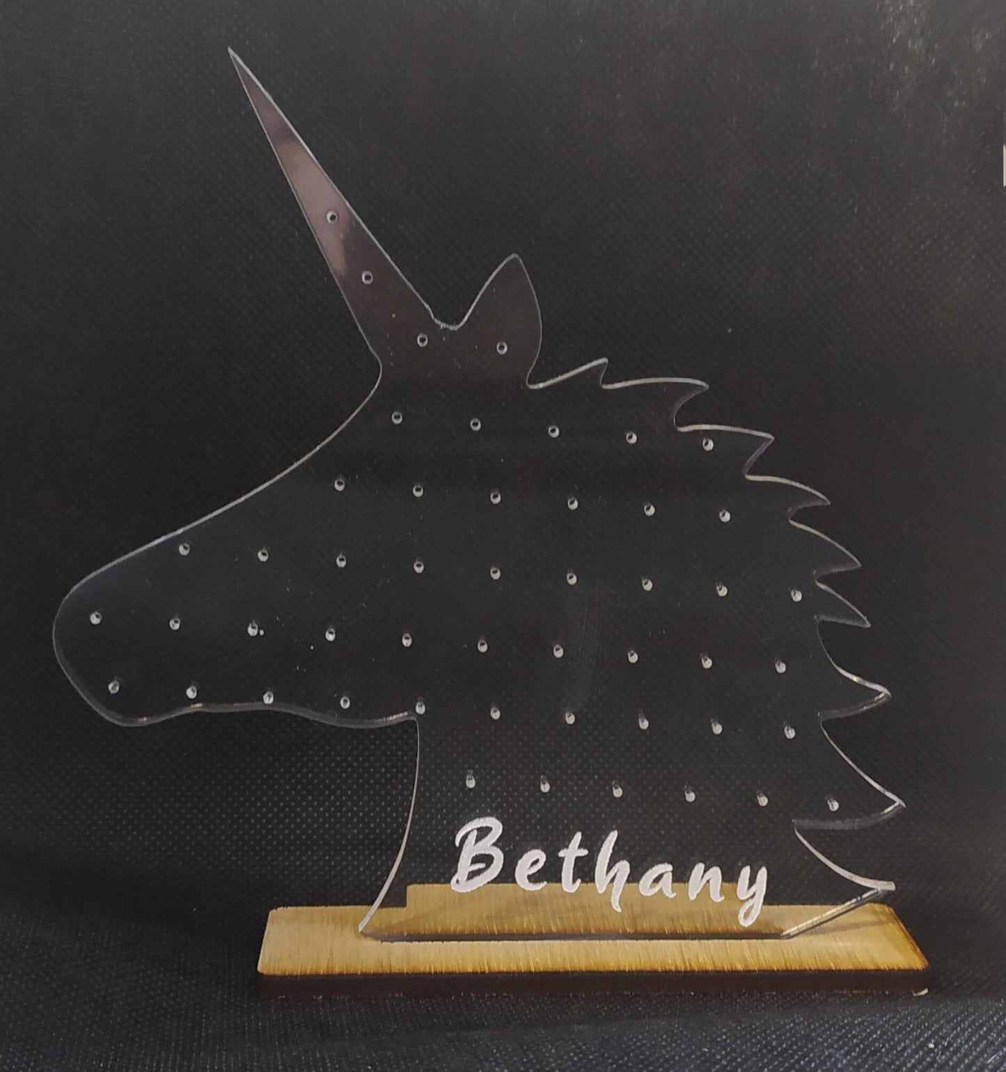 Personalised Unicorn Acrylic Earring Holder