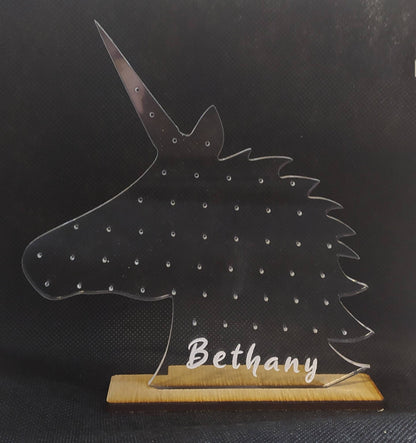 Personalised Unicorn Acrylic Earring Holder