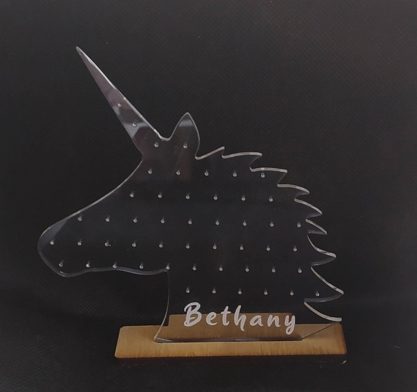 Personalised Unicorn Acrylic Earring Holder