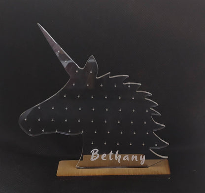 Personalised Unicorn Acrylic Earring Holder