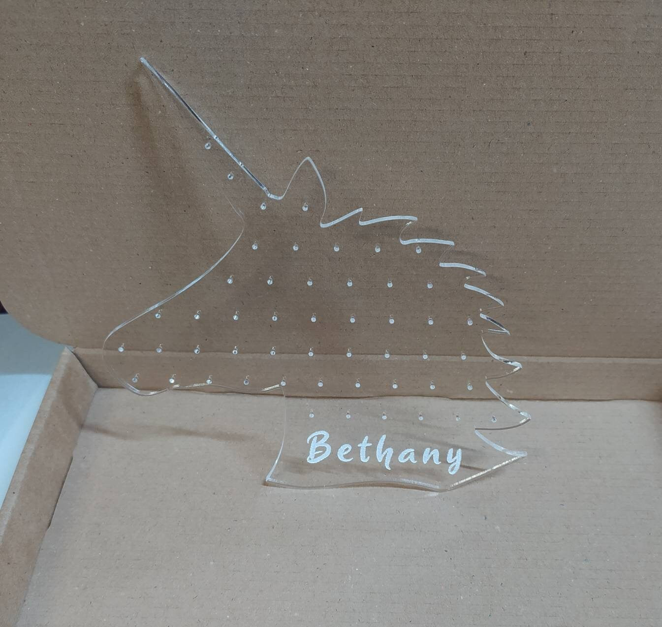 Personalised Unicorn Acrylic Earring Holder