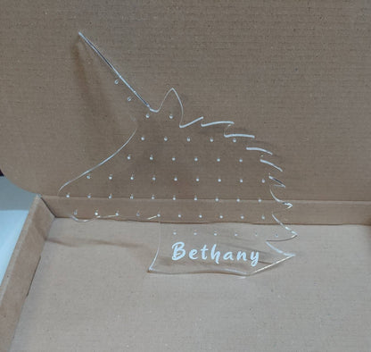 Personalised Unicorn Acrylic Earring Holder