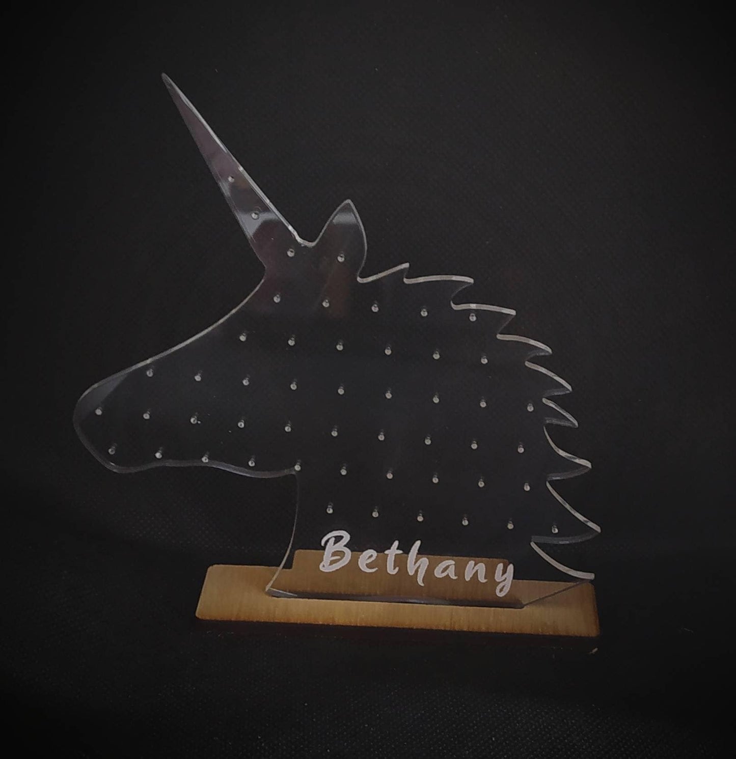 Personalised Unicorn Acrylic Earring Holder