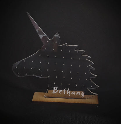 Personalised Unicorn Acrylic Earring Holder