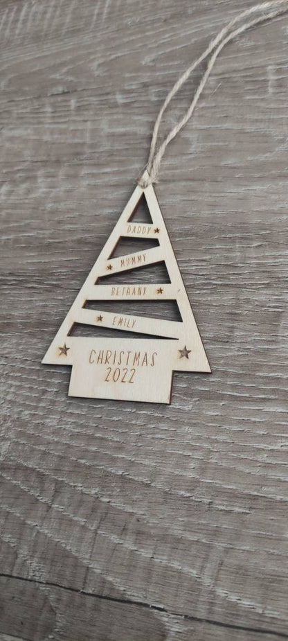 Personalised Family Christmas Tree Decoration